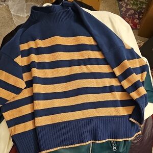 Striped Blue and Tan Men's Sweater